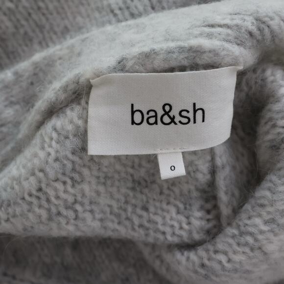 Ba&Sh Women's Gray Wool Blend V Back Beyla Sweater Dress Size 0/XS - Picture 7 of 14